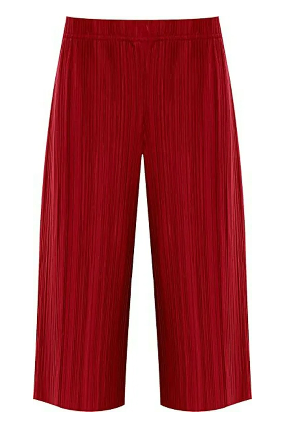 Women Wine Plus Size Pleated Elasticated Culottes