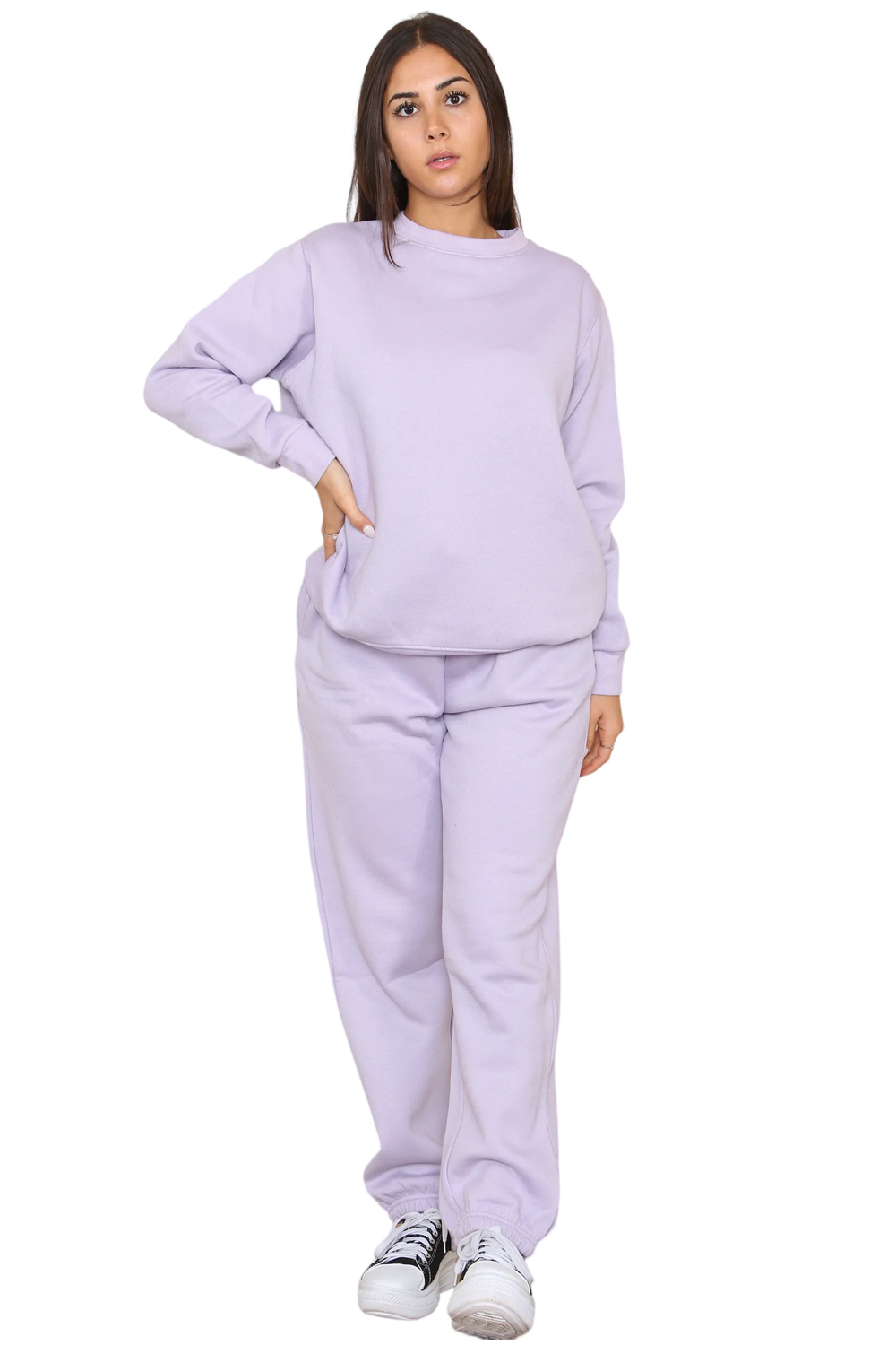 Plus Size Loungewear 2 Pieces Set Sweatshirt Top and Jog Bottom UK Plus Size 16 to28 Lilac