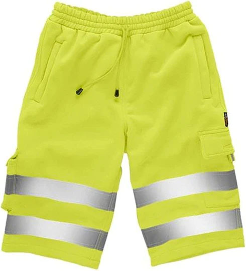 Yellow Hi Viz fleece shorts for men